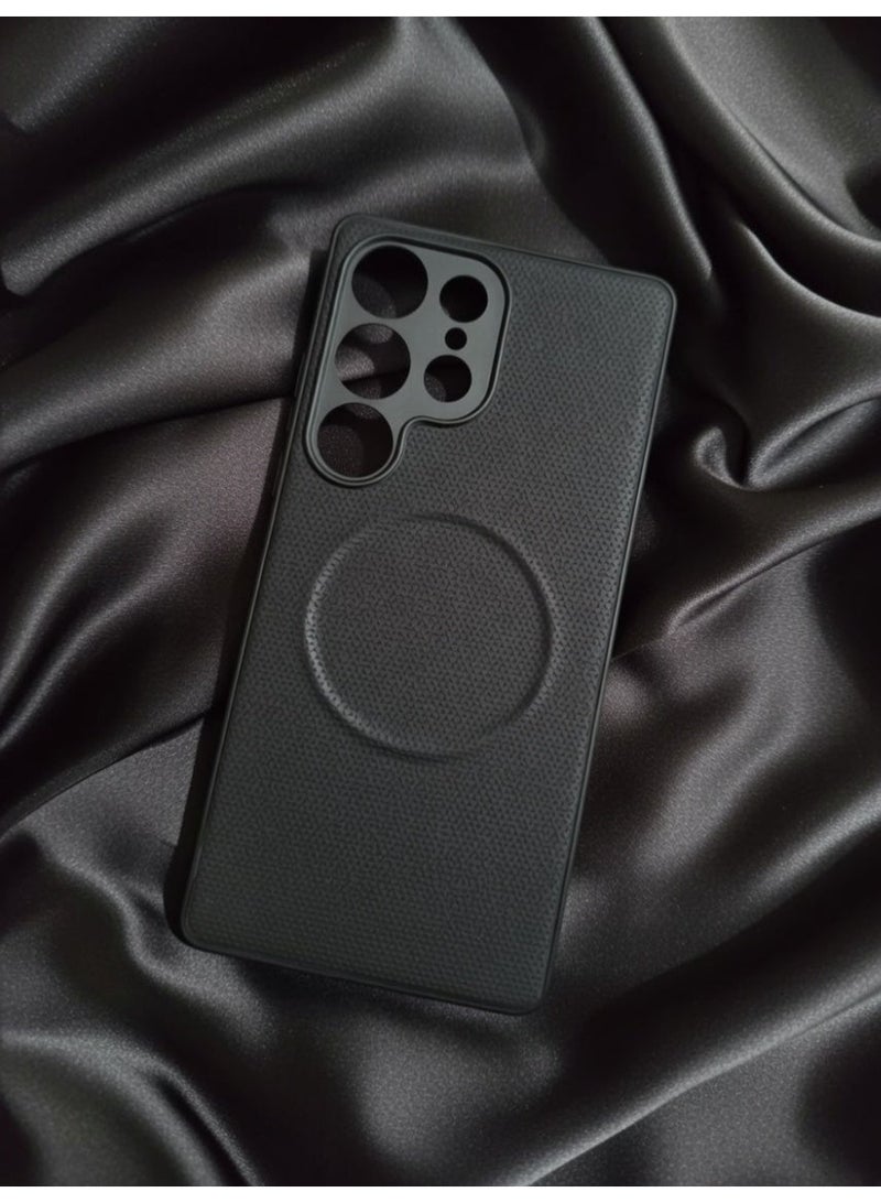 غطاء حماية أسود لهاتف سامسونج S25 ألترا مع ميزة MagSafe، مقاوم للخدوش، مضاد للصدمات، متوافق مغناطيسيًا - Image 5